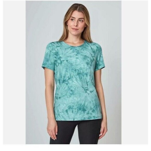 NWT Mondetta Tee Tie Dye Anti Odor Moisture Wicking Artic Combo Green Medium - Picture 1 of 3